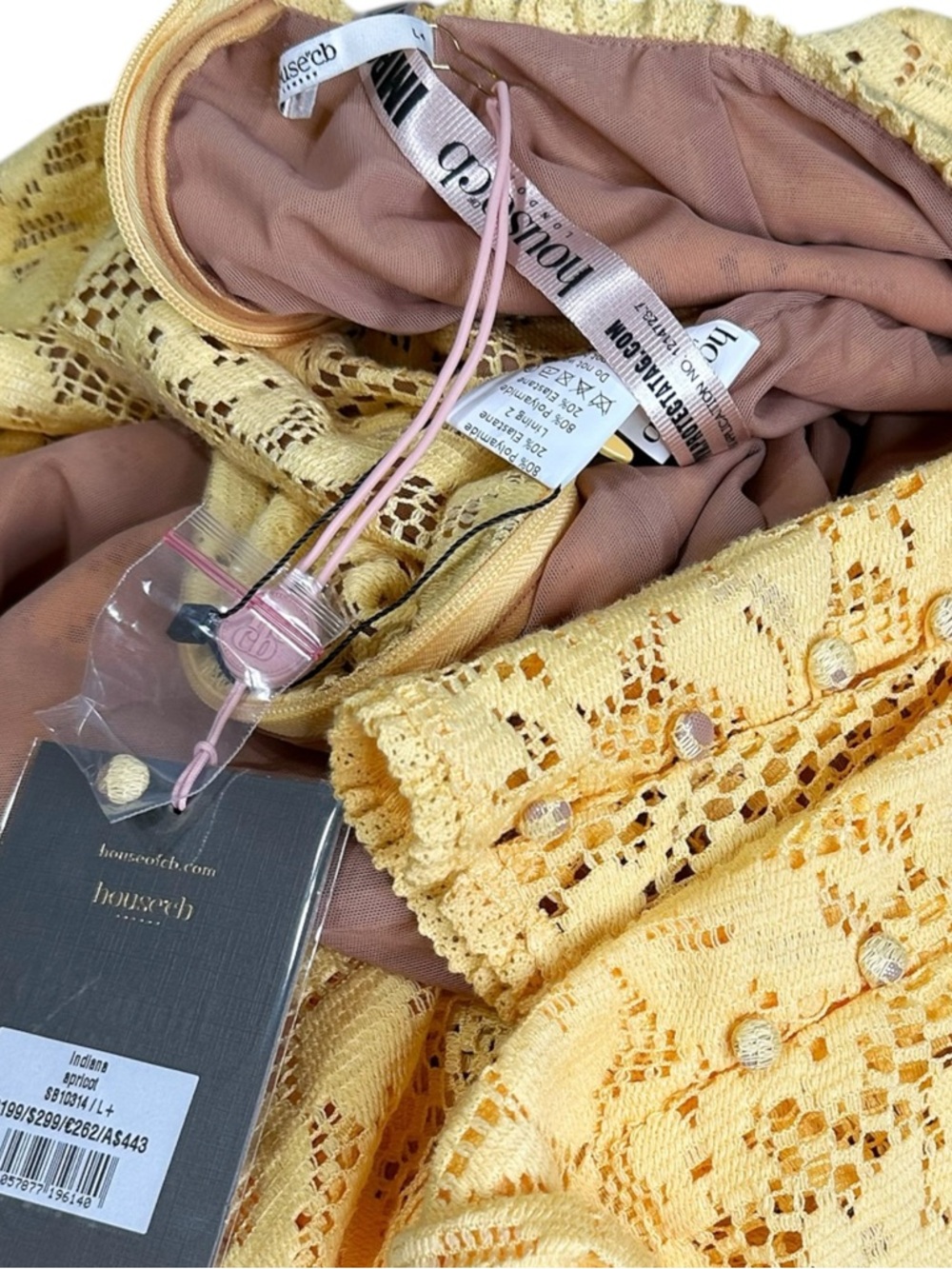 House of CB Indiana Yellow Lace Long Sleeve Maxi Dress - Picture 11 of 11
